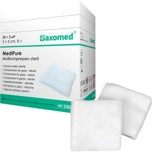 Produktbild für Mullkompressen Saxomed MediPure, aus Baumwolle, steril