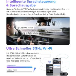 Produktbild für Dashcam VIOFO A229 Pro 2CH, Auto