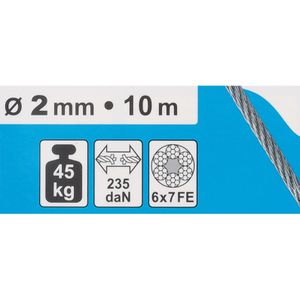 Produktbild für Drahtseil Dörner+Helmer 190370, Traglast bis 45 kg