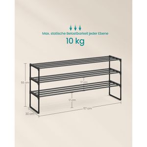 Produktbild für Schuhregal Songmics LSA033B01, aus Metall