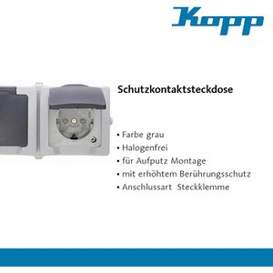 Produktbild für Steckdose Kopp Nautic, IP44, Aufputz