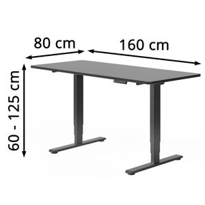 Produktbild für Schreibtisch FlexiSpot E5B, schwarz / schwarz