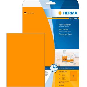 Universaletiketten Herma 5149 Special, neon-orange