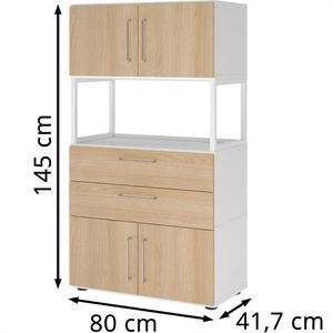 Produktbild für Kombischrank Hammerbacher FW48K7RG, eiche / weiß