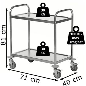 Produktbild für Servierwagen Kongamek KM60350, silber, aus Edelstahl