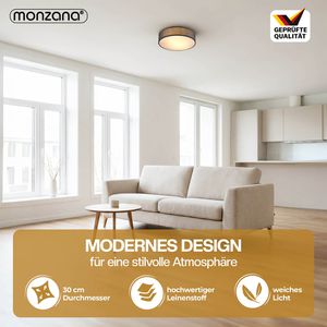 Produktbild für Deckenleuchte Monzana 109124, grau, E27-Fassung