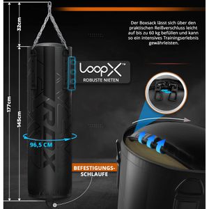 Produktbild für Boxsack RDX-Sports F6 Set, ungefüllt, 4 kg