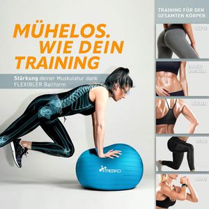 Produktbild für Gymnastikball Tresko Anti-Burst, mit Luftpumpe