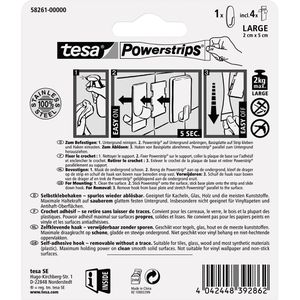Produktbild für Klebehaken Tesa 58261 Powerstrips Haken Large Oval