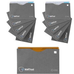 Produktbild für Kreditkartenhülle WallTrust grau, oben offen