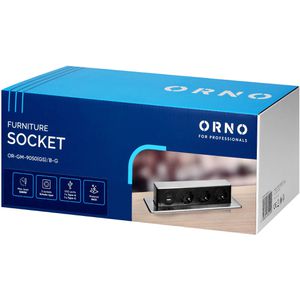 Produktbild für Einbausteckdose Orno GM-9050, mit 2 m Kabel, versenkbar
