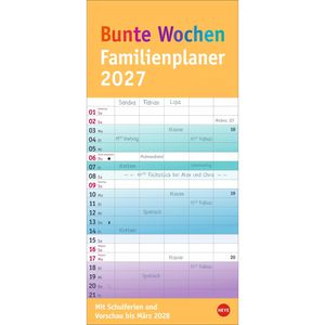 Produktbild für Familienplaner Heye 22735, Bunte Wochen, Jahr 2027