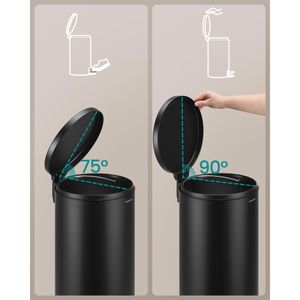 Produktbild für Mülleimer Songmics LTB031BZ02, tintenschwarz