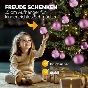 Produktbild für Weihnachtskugeln Deuba 107505, rosa