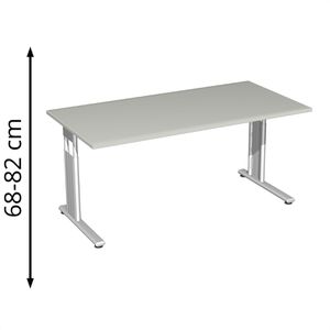 Schreibtisch Geramöbel Flex S-617146-LS, lichtgrau / silber
