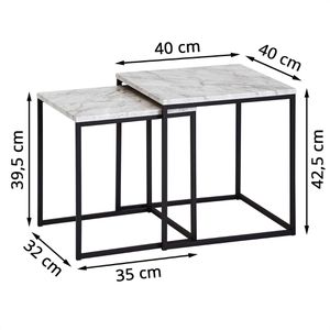Produktbild für Beistelltisch Wohnling Cala, WL5.787, weiß, aus Holz / Metall