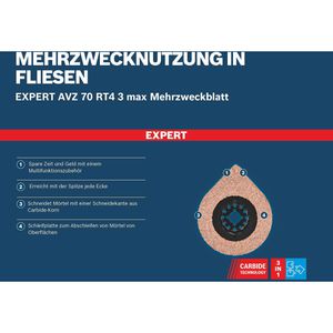 Produktbild für Multifunktionswerkzeug-Zubehör Bosch Expert 3 max AVZ 70 RT4