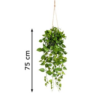 im AG Kunstpflanze hängend Böttcher 75 Höhe Topf, Creativ-green Philodendron-Ranke, – cm,