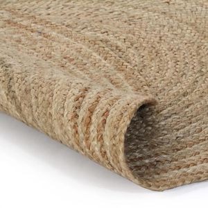 Produktbild für Teppich vidaXL Jute, rund, geflochten, Ø 150cm