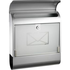 Produktbild für Briefkasten Alco 8608, silber, aus Stahl