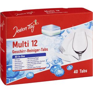 Spülmaschinentabs JedenTag All-in-One, Multi 12, Zitrone