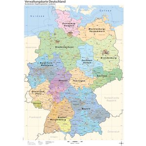 Produktbild für Deutschlandkarte GeoMetro Verwaltungskarte, rahmenlos