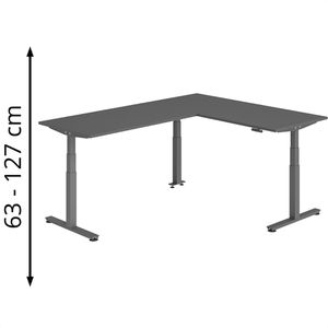 Schreibtisch Hammerbacher XDSMW, graphit / graphit