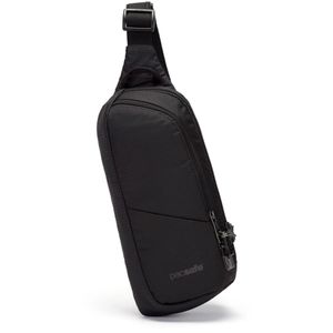 Umhängetasche Pacsafe Vibe 150, aus recyceltem PET, schwarz