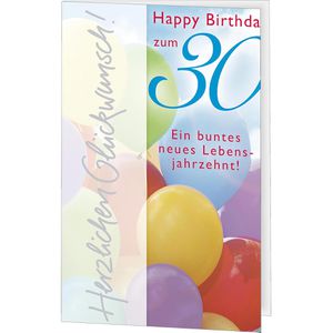 Produktbild für Geburtstagskarte Perleberg 7521530-2, 30 Jahre