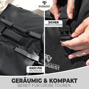 Produktbild für Gepäckträgertasche Radgeist DPP-BL-15, schwarz, 30 Liter