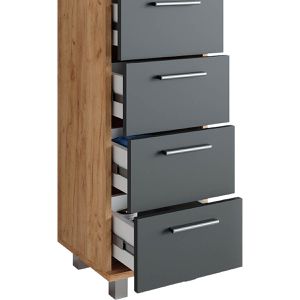 Produktbild für Badschrank Vicco Ilias, mit 4 Füßen, anthrazit / eiche