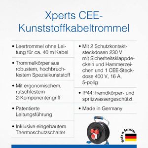 Produktbild für Kabeltrommel as-Schwabe 23650 Xperts CEE, leer