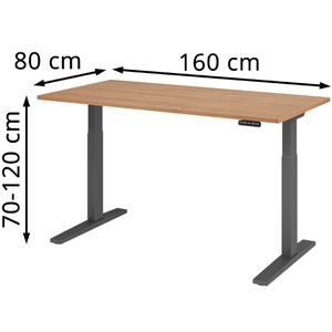 Produktbild für Schreibtisch Hammerbacher XMKA 16, nussbaum / graphit