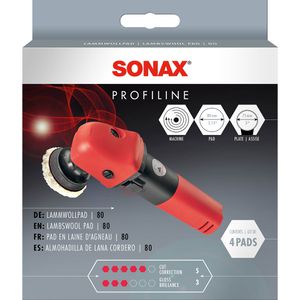 Produktbild für Polierhaube Sonax LammwollPad 80, Lammwolle, Klett