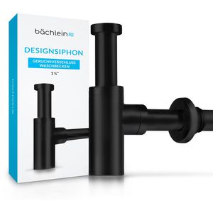 Bächlein Siphon Design, 1 1/4 Zoll, für Waschbecken, schwarz matt