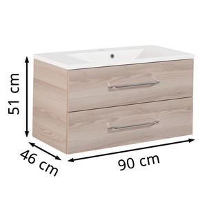 Produktbild für Waschtisch Fackelmann B.clever 82913, hängend, esche