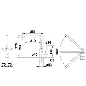 Produktbild für Küchenarmatur BLANCO MILA 519414-1, chrom