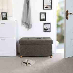 Produktbild für Sitztruhe Songmics dunkelgrau, 76 x 40 x 38cm