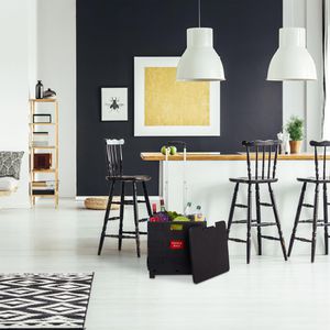 Produktbild für Einkaufstrolley Relaxdays mit Deckel, schwarz / blau, klappbar