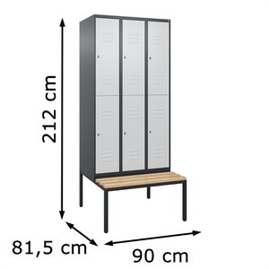 Produktbild für Spind CP-Möbel Classic PLUS, lichtgrau