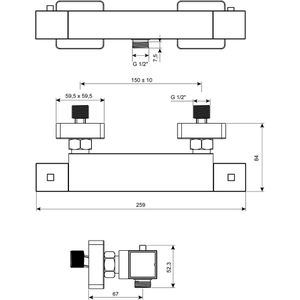 Produktbild für Duscharmatur Cornat Zaida, verchromt