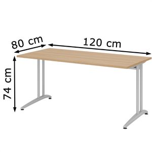 Produktbild für Schreibtisch Hammerbacher B-Serie, eiche / silber