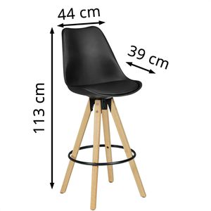 Produktbild für Barhocker Wohnling WL5.046, mit Lehne