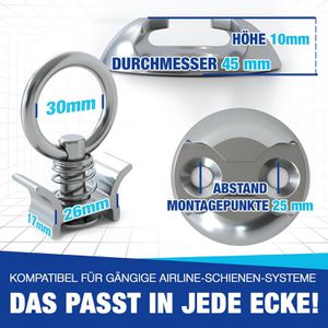 Produktbild für Airlineschiene NTG Zurrpunkt, Set, zum Schrauben, 10 Stück