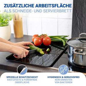 Produktbild für Herdabdeckplatte Wenko Schieferoptik, aus Sicherheitsglas