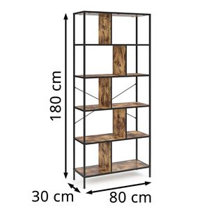 Produktbild für Bücherregal Vicco Fyrk, schwarz / dunkelbraun