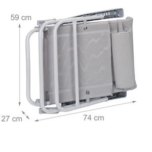 Produktbild für Campingstuhl Relaxdays 10026478, grau, bis 120 kg