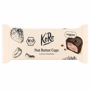 Produktbild für Pralinen KoRo Nut Butter Cups Cashew-Strawberry, 36 Stück, BIO