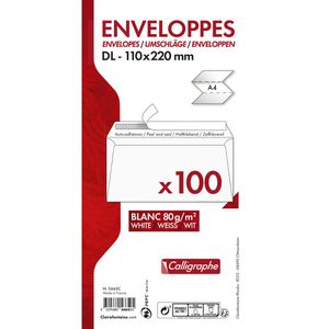 Produktbild für Briefumschläge Clairefontaine 5665C, weiß,DIN lang