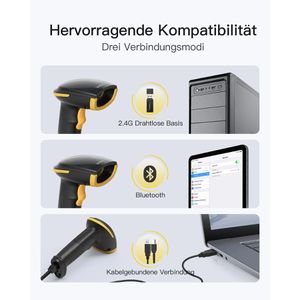 Produktbild für Barcode-Scanner Inateck BCST-21_black, kabellos